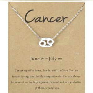 Silver Cancer Zodiac Necklace
